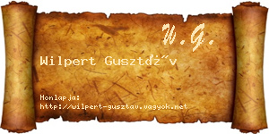 Wilpert Gusztáv névjegykártya